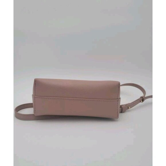 NEW Samara Minimalist Medium Shoulder Bag Peony Pink Vegan Leather Crossbody - Picture 5 of 11